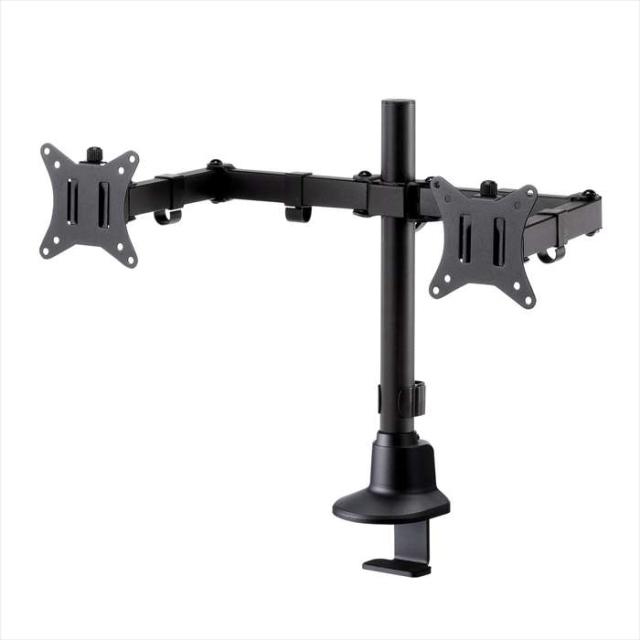 即納 代引不可 モニターアーム（デュアル・ロングアーム・薄型ショートクランプ） サンワサプライ CR-LAC216BK