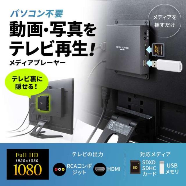 代引不可 メディアプレーヤー（VESAマウント・タイマー機能付き） サンワサプライ MED-PL2K103_1