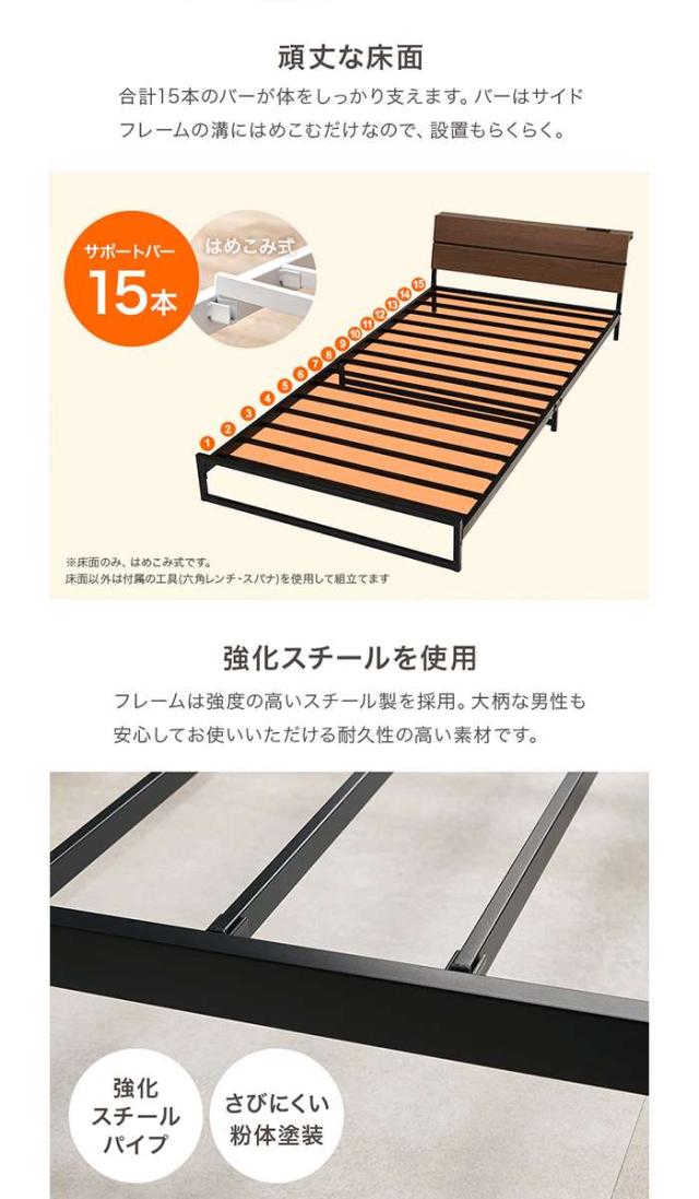 北海道・沖縄・離島配送不可 代引不可 シングルベッド グレー 寝具 インテリア 新生活 HAGIHARA KH-3073S-MGY_3