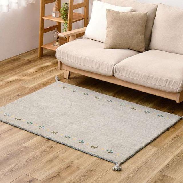 北海道・沖縄・離島配送不可 代引不可 ギャッベ ラグ GABBEH TX 約100×140cm グレー インテリア 新生活  HAGIHARA 270104024