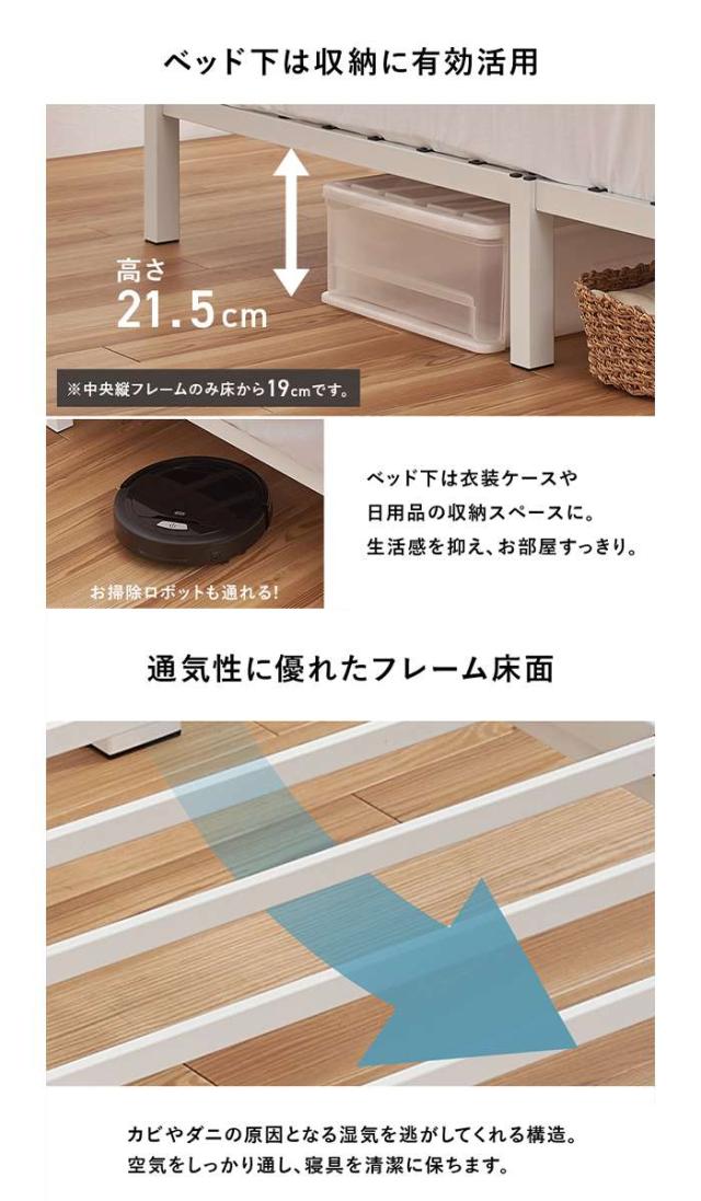 北海道・沖縄・離島配送不可 代引不可 マットレス付セミダブルベッド ホワイト ボンネルコイル 家具 インテリア  HAGIHARA MB-5224SD-WH3301_4