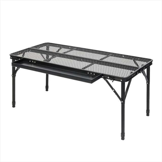 北海道・沖縄・離島配送不可 代引不可 折りたたみメッシュテーブル 幅90cm 単品 1台のみ ブラック アウトドア レジャー バーベキュー ピクニック キャンプ 住まいスタイル STF-CMT90BLK