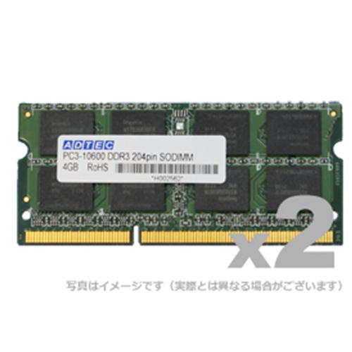 ADTEC DOS/V用DDR3-1333 SO-DIMM 4GBx2枚 ADS10600N-4GW