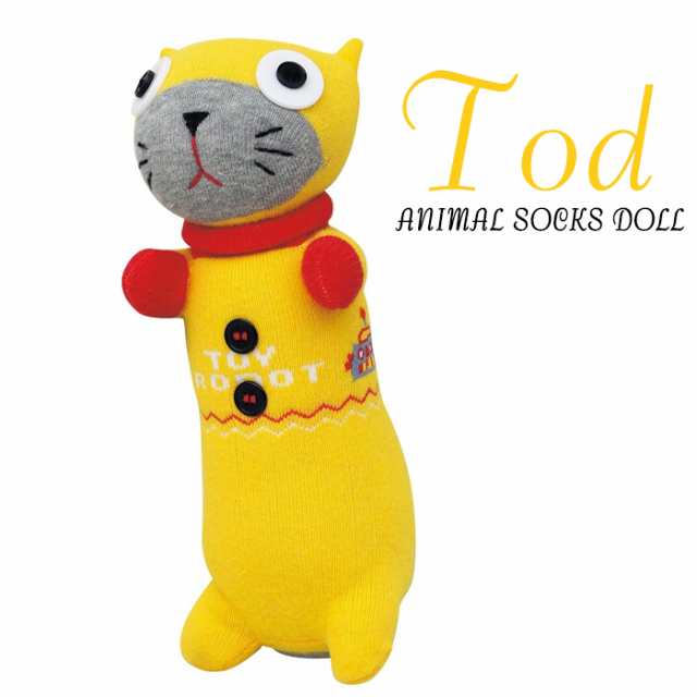 ぬいぐるみ 人形 ドール No3no4 アニマルソックスドール ねこのトッド Socks Doll 靴下人形 ソックスドール ねこ 猫 ネコ Catの通販はau Pay マーケット やるcan