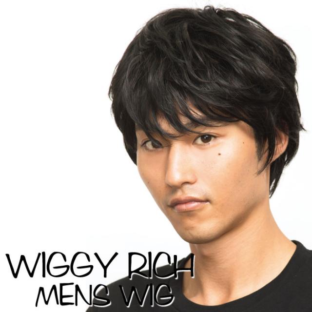 Wiggy Rich メンズ ナチュラルマッシュ ブラック ウィッグ かつら パーティー イベント コスプレ クリアストーン の通販はau Pay マーケット やるcan