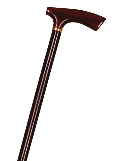 代引不可 樫棒紫檀(したん)L型手元ステッキ(杖) 全長90cm/重量300g/直径19mm 044