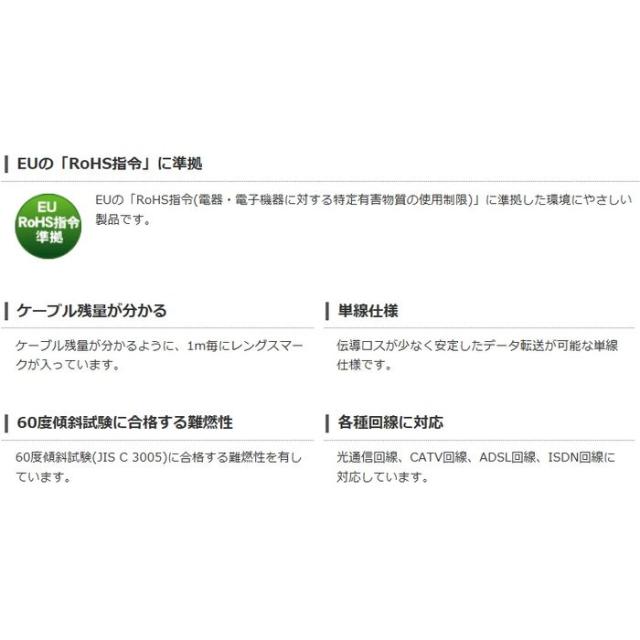 代引不可 EU RoHS指令準拠 LANケーブル（Cat5e 単線）　300m　ホワイト エレコム LD-CT2/WH300/RS