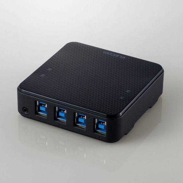 代引不可 USB切替機 PC×4台 USB3.0×4台 切替接続 Windows/Macintosh対応 手元スイッチ付 エレコム U3SW-T4_5
