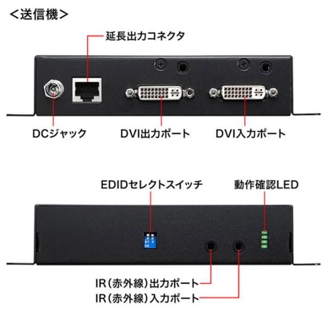 即納 代引不可 PoE対応 DVIエクステンダー セットモデル 送信機 受信機 セット フルHD解像度で最大100mまでの延長が可能 サンワサプライ VGA-EXDVPOE