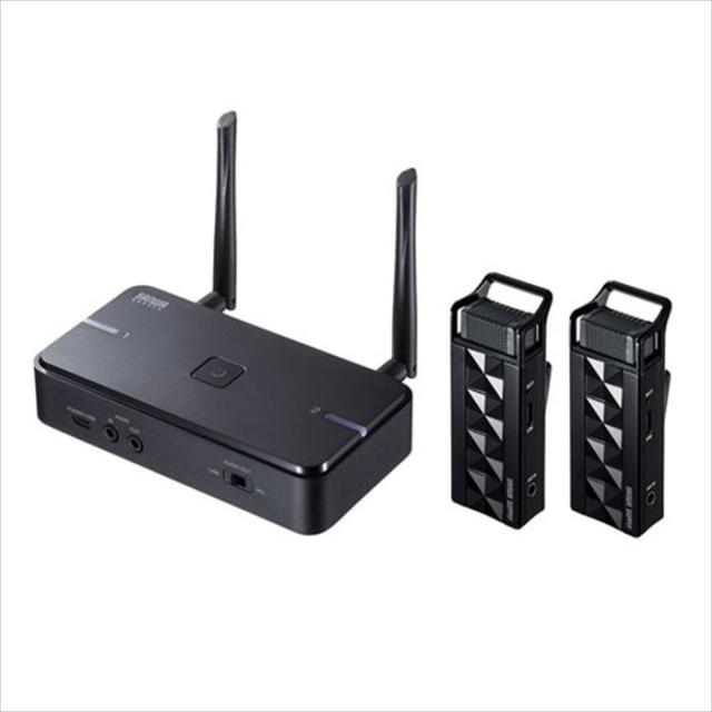 代引不可 ワイヤレスマイクシステム 2台セット 高性能小型マイク2台＋レシーバー クレードル付き ブラック サンワサプライ MM-MCWSETの通販は 41,092円