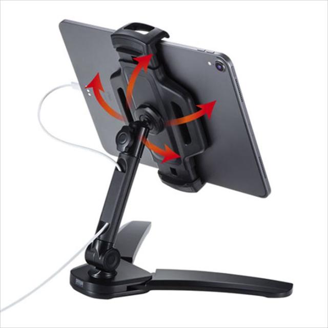 タブレット用 アームスタンド タブレットスタンド テレワーク リモート 学習 動画鑑賞 サンワサプライ Pda Stn37bkの通販はau Pay マーケット やるcan