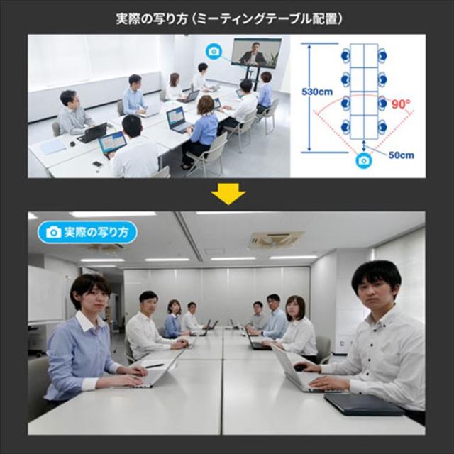 即納 代引不可 ウェブカメラ 4K 会議用 ワイドレンズカメラ WEBカメラ 高精細 850万画素 マイク内蔵 Zoom ビデオ会議 テレワーク ブラック サンワサプライ CMS-V52S_7