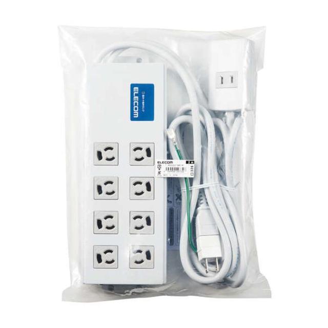 エレコム RoHS対応 工事用 8個口3ピン抜け止めタップ 雷サージ防止 3m T-WRMK3830LG/RS 電源タップ 3P 8個口 マグネット付 抜け止め 雷サージ防止 固定用