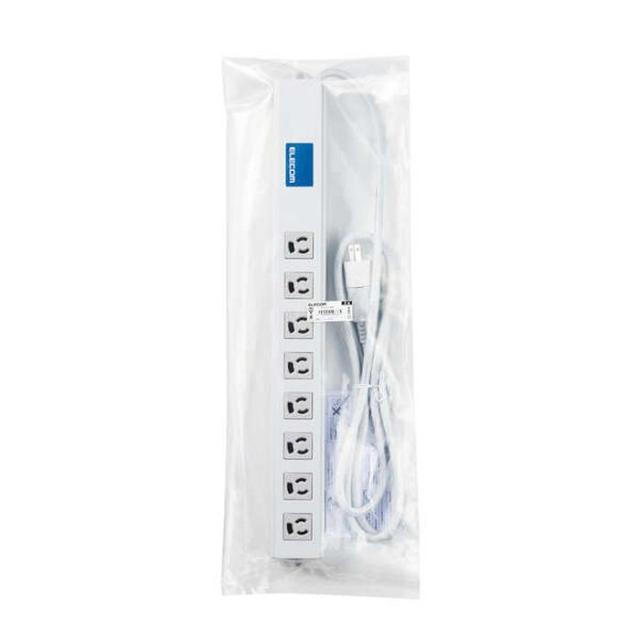 代引不可 電源タップ 8口 3極 2mコード ロング型磁石タップ 電源アダプタ PCタップ コンセント ライトグレー エレコム T-H0620SRの通販は 9,559円