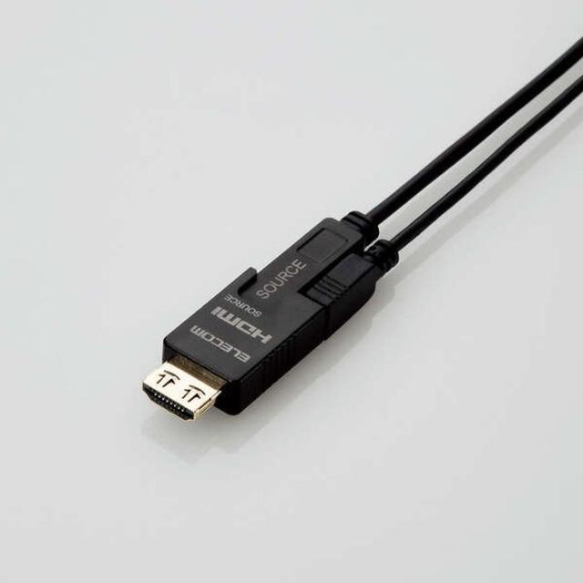 代引不可 HDMIケーブル 長尺 50m アクティブオプティカル 4K(60P)対応 ハイブリッド構造 長距離 安定 映像・音声伝送 ブラック エレコム DH-HDLOB50BK_4