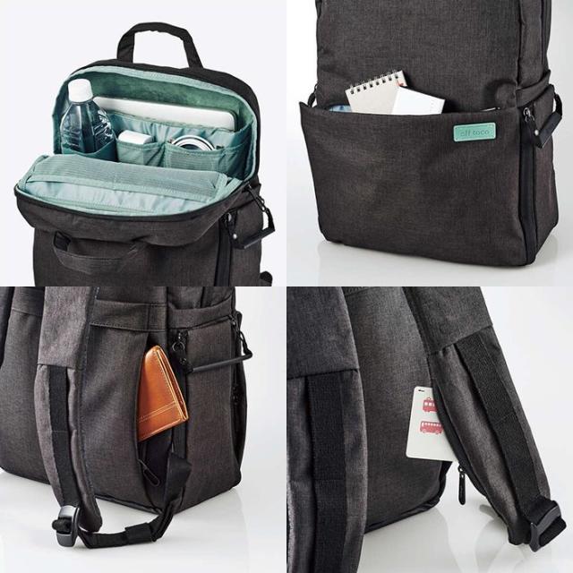 代引不可 2STYLEカメラバックパック off toco カメラバッグ 撥水加工 ハンドル式ワンタッチ開閉 14インチPC収納 リュック エレコム DGB-S043_3