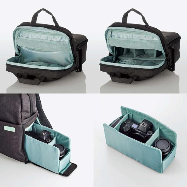 代引不可 2STYLEカメラバックパック off toco カメラバッグ 撥水加工 ハンドル式ワンタッチ開閉 14インチPC収納 リュック エレコム DGB-S043_4
