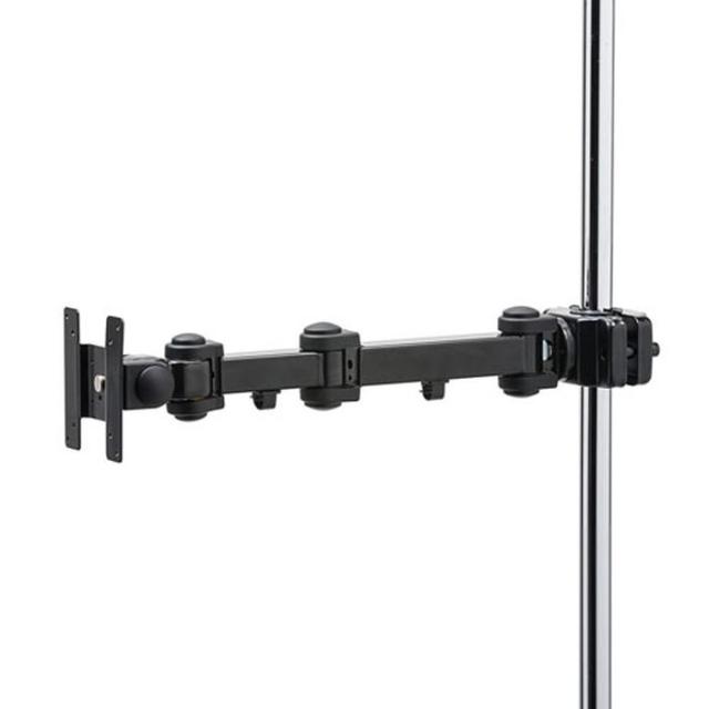 代引不可 モニターアーム 高耐荷重 支柱取付け 耐荷重15kg コンパクト 長タイプ PC ディスプレイ ブラック サンワサプライ CR-LA358