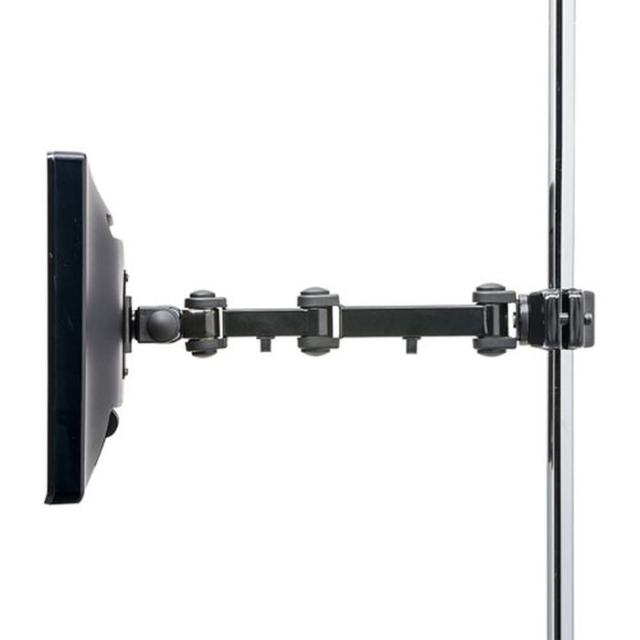 代引不可 モニターアーム 高耐荷重 支柱取付け 耐荷重15kg コンパクト 長タイプ PC ディスプレイ ブラック サンワサプライ CR-LA358_4