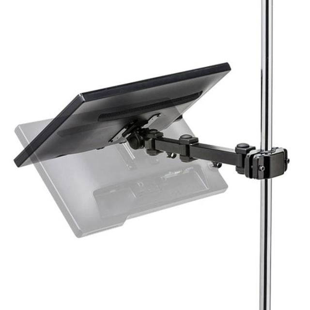 代引不可 モニターアーム 高耐荷重 支柱取付け 耐荷重15kg コンパクト 長タイプ PC ディスプレイ ブラック サンワサプライ CR-LA358_6