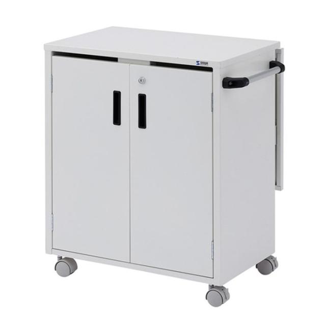 北海道・沖縄・離島配送不可 代引不可 プロジェクター台 鍵付 幅654×奥行412×高さ720mm 天板拡張機能 スペース有効活用 機器設置台 ホワイト サンワサプライ PR-11の通販は 110,901円