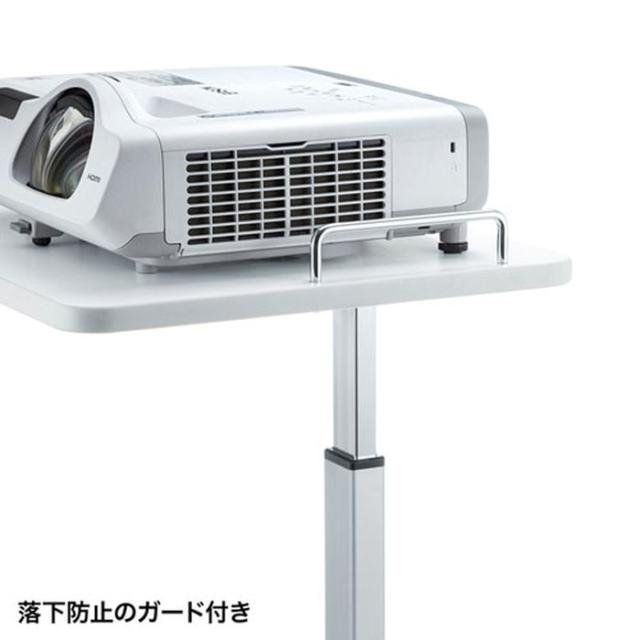 代引不可 プロジェクター台 幅500×奥行500×高さ530〜730mm 落下予防用ガード付 コンパクト 機器設置台 ホワイト サンワサプライ PR-10N_6