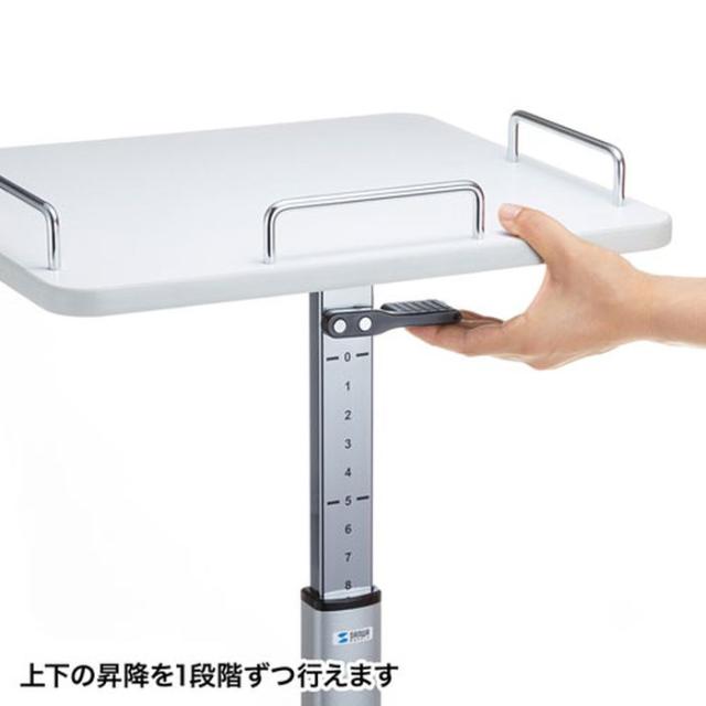 代引不可 プロジェクター台 幅500×奥行500×高さ530〜730mm 落下予防用ガード付 コンパクト 機器設置台 ホワイト サンワサプライ PR-10N_7