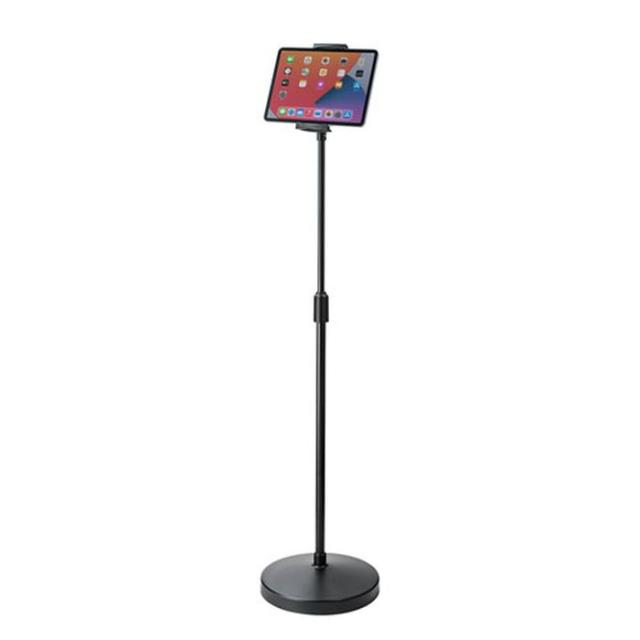 即納 代引不可 iPad/タブレットスタンド 高さ可変機能付 4.5〜11インチ対応 360度回転ホルダー 高さ調節 角度調節 ブラック サンワサプライ MR-TABST20