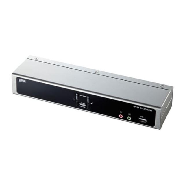 代引不可 パソコン自動切替器(2:1) デュアルリンクDVI対応 USB2.0ハブ搭載 USB&PS/2コンソール両対応 ハイエンドDVIKVMスイッチ サンワサプライ SW-KVM2HDCN2