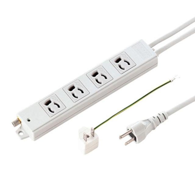 即納 代引不可 電源タップ 3P 4個口 10m 変換アダプタ付 抜け止めタップ コンセントタップ マグネット 通電ランプ アース端子 二重絶縁ケーブル サンワサプライ TAP-5431MGN2-10の通販は