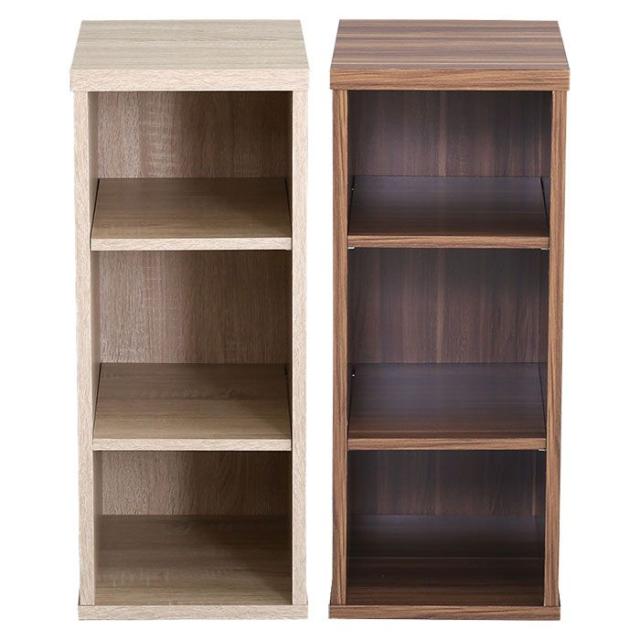 北海道・沖縄・離島配送不可 代引不可 サイドラック 30cm幅 LULUTE シンプルデスク用 木目調 3段可動棚 コンパクト フック付 おしゃれ インテリア 家具 ホームテイスト HT-SRK30