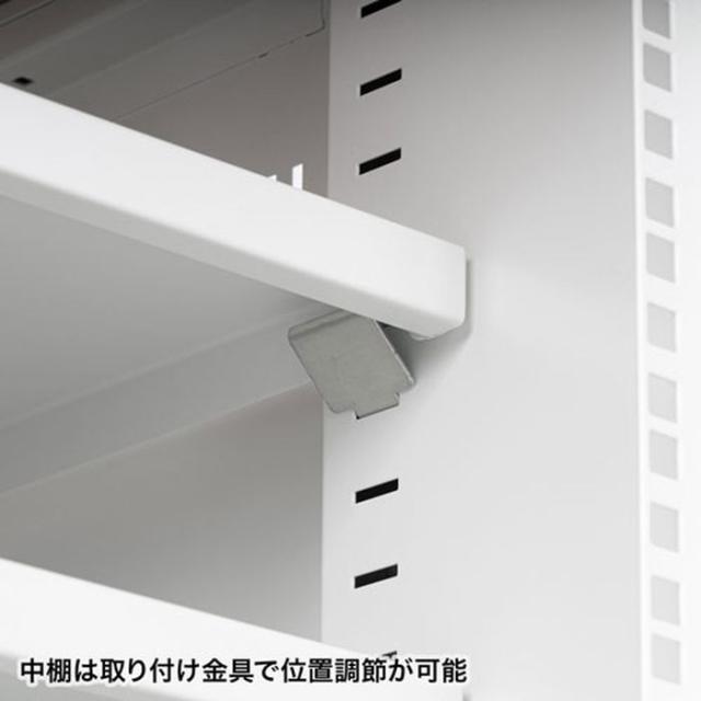北海道・沖縄・離島配送不可 代引不可 19インチマウントボックス 12U D600 キャスター付 アジャスター付 ケーブル口付 鍵付 サーバーラック オフィス 家具 木目天板 サンワサプライ CP-502_5
