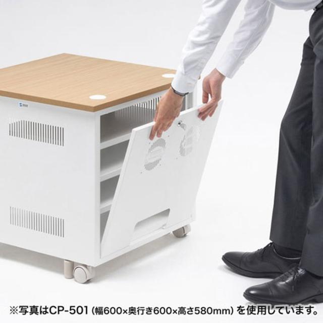 北海道・沖縄・離島配送不可 代引不可 19インチマウントボックス 12U D600 キャスター付 アジャスター付 ケーブル口付 鍵付 サーバーラック オフィス 家具 木目天板 サンワサプライ CP-502_8