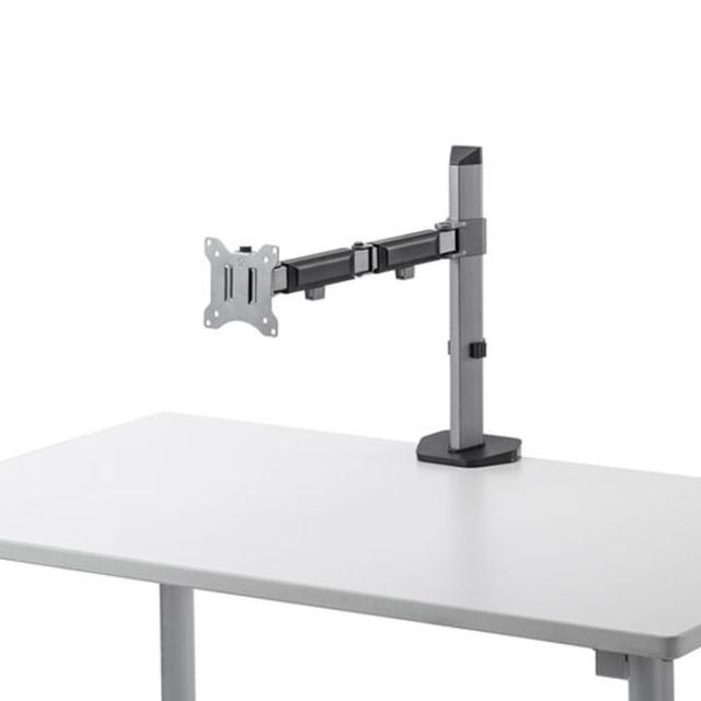 即納 代引不可 水平液晶モニターアーム 1画面タイプ 机上面有効活用 ディスプレイアーム スタイリッシュ デスクワーク テレワーク シルバー サンワサプライ CR-LA2001