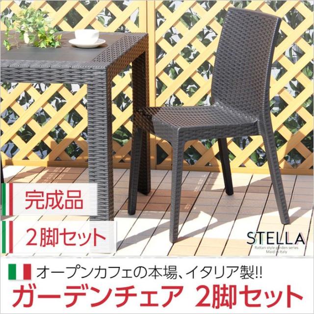 北海道・沖縄・離島配送不可 代引不可 ガーデンチェア 2脚セット STELLA チェア スタッキングチェア ガーデン アウトドア カフェ 軽量設計 収納 コンパクト おしゃれ インテリア 家具 ブラック ホームテイスト SH-05-11232--BK---LF2の通販は