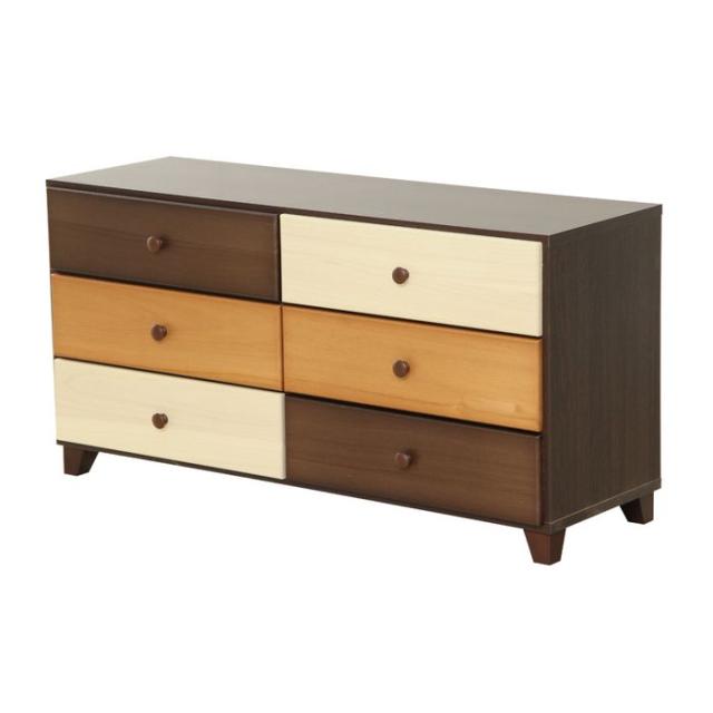 北海道・沖縄・離島配送不可 代引不可 ワイドチェスト 3段 幅117cm Loar type1 チェスト 櫃 たんす 天然木 スライドレール付 日本製 シンプル おしゃれ インテリア 家具 ブラウン ホームテイスト SH-08-LR117--BR---LF2