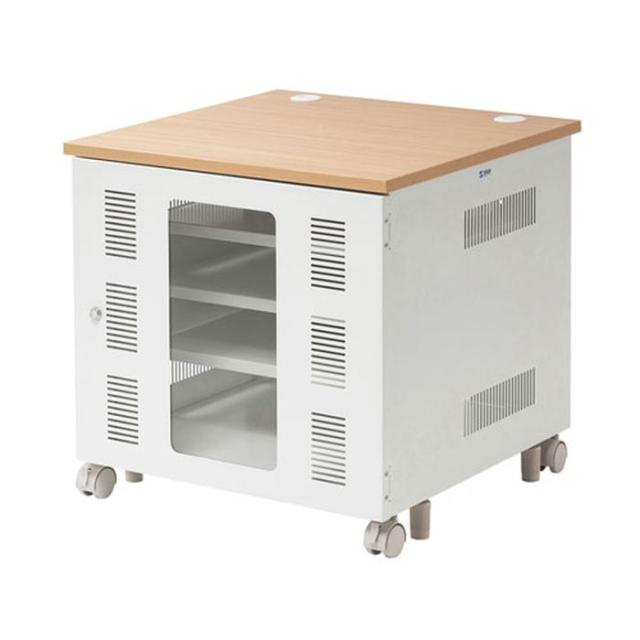 沖縄・離島配送不可 代引不可 19インチマウントボックス 10Uサイズ D600mm サーバーラック 小型機器収納 会社 オフィス 家具 什器 木目天板/ホワイト サンワサプライ CP-501の通販は 57,142円