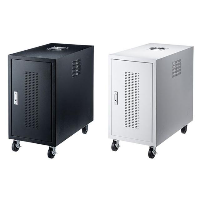 北海道・沖縄・離島配送不可 代引不可 ハブボックス 4U キャスター付 鍵付 ケーブル口付 ハブ収納ボックス ハブケース メッシュパネル採用 セキュリティワイヤー取付可能 サンワサプライ CP-THBOX4Uの通販は 31,515円