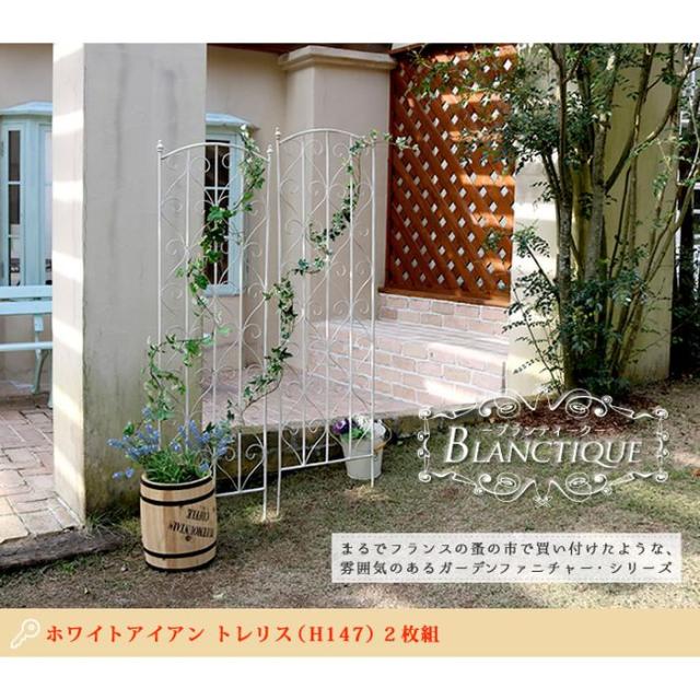 北海道・沖縄・離島配送不可 代引不可 ホワイトアイアントレリス 2枚組 ブランティーク トレリス ガーデントレリス ガーデニング フレンチアンティーク風 エレガント おしゃれ 住まいスタイル SPL-8923WHTの通販は