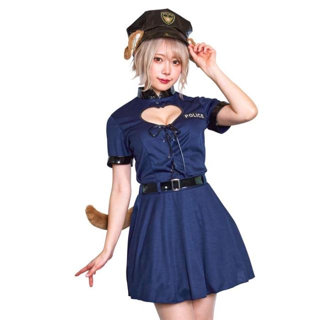 HW レディアニマル ポリス×犬 コスチューム レディースサイズ 女性 帽子 トップス スカート しっぽ ハロウィン コスプレ 衣装 仮装 変装 クリアストーン 4580136529676 5,701円