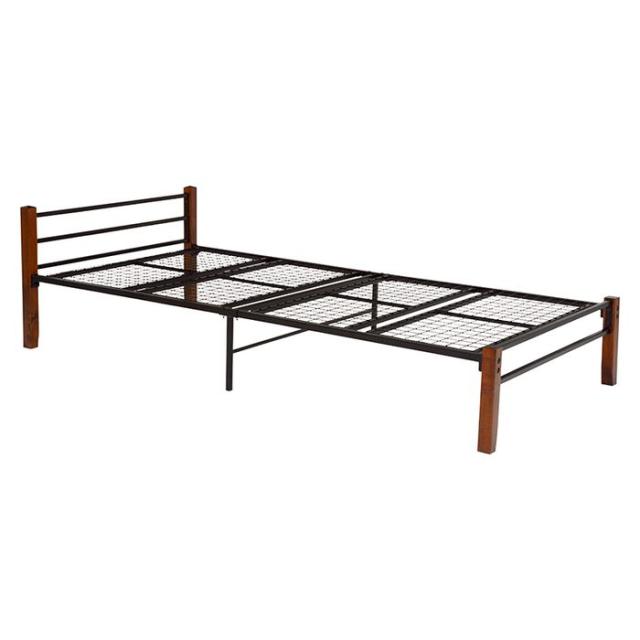 北海道・沖縄・離島配送不可 代引不可 シングルベッド ベッド デザインベッド 天然木 アイアン スタイリッシュ シンプル おしゃれ インテリア 家具 ブラウンブラック HAGIHARA 2090920300の通販は 12,647円