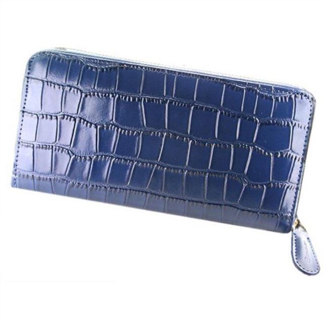 ジョンハリソン 長財布 メンズ 牛革 クロコ型押し ラウンドファスナー付財布 高級 ブランド ブルー J.HARRISON JWT-010BLの通販は 5,360円