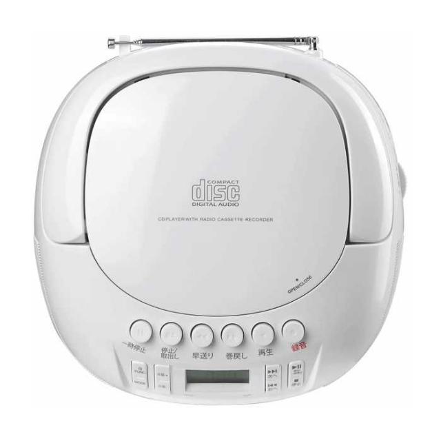 CDラジカセ パウダーコンパクト CD電気蓄音機 テープ甲板 ラジオ受信機 AM FM 内蔵マイクロホン積み上げる 2WAYワット数（嘱するAC吊りひも/蓄電池） WINTECH CDR-YS1