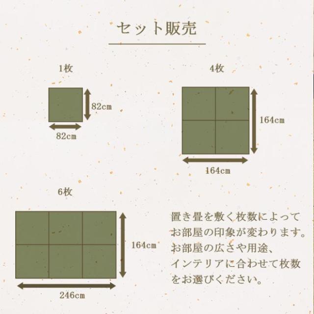 代引不可 置き畳 ユニット畳 い草 消臭 抗菌防臭 約82×82cm 4P 4枚組 グリーン IKEHIKO 8909320_7