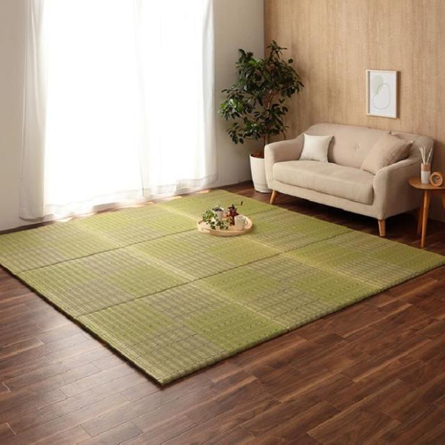 代引不可 置き畳 ユニット畳 い草 消臭 抗菌防臭 約82×82cm 4P 4枚組 グリーン IKEHIKO 8909320_8