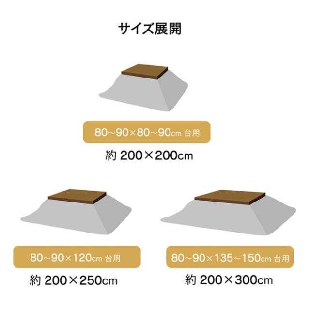 代引不可 こたつ布団 約200×200cm 日本製 正方形 ナチュラル シンプル IKEHIKO 9648099_5