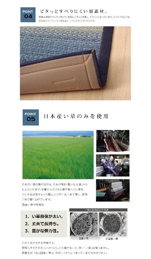 代引不可 い草ラグ 国産 ラグ カーペット 形 約190×210cm （裏:ウレタン） カラフル 『Fジョイ』 IKEHIKO FJY191210_3