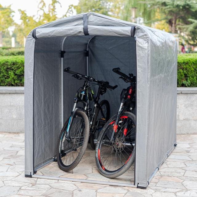 沖縄・離島配送不可 サイクルハウス 屋外自転車保管 駐輪場 防水 UVカット SunRuck SR-CH020-GY_1