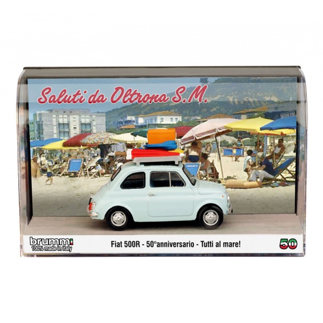 BRUMM 1/43 フィアット 500R 1972 1972-2022 50周年記念 グリーティング フロム オルトローナ･ディ･サン･マメッテ 模型 ミニカー S2209