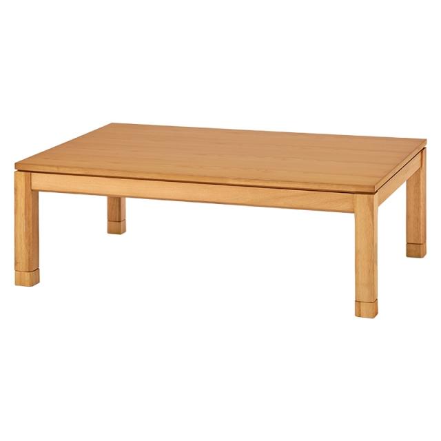 北海道・沖縄・離島配送不可 代引不可 リビングコタツ シェルタK120-L 天然木 テーブル 幅120 ヒーター ナチュラル HAGIHARA SCELTAK120NA-L